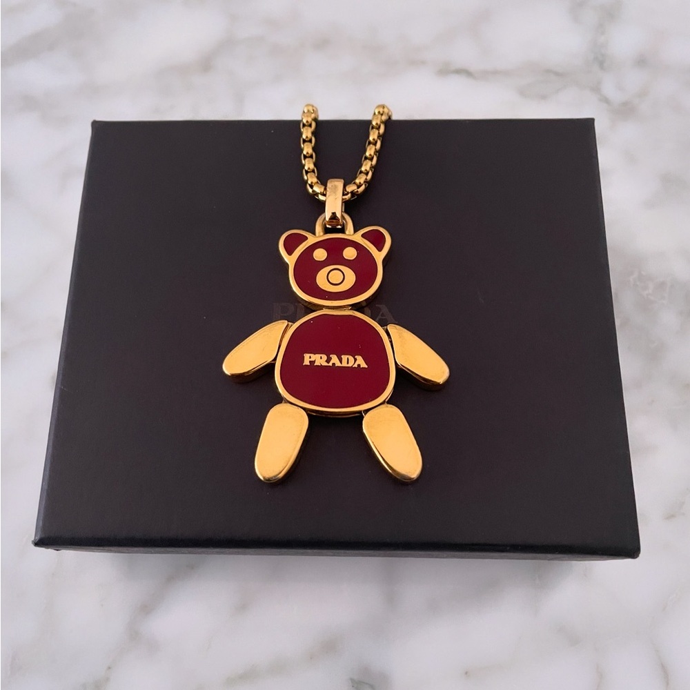 Prada Teddy Bear charm necklace
